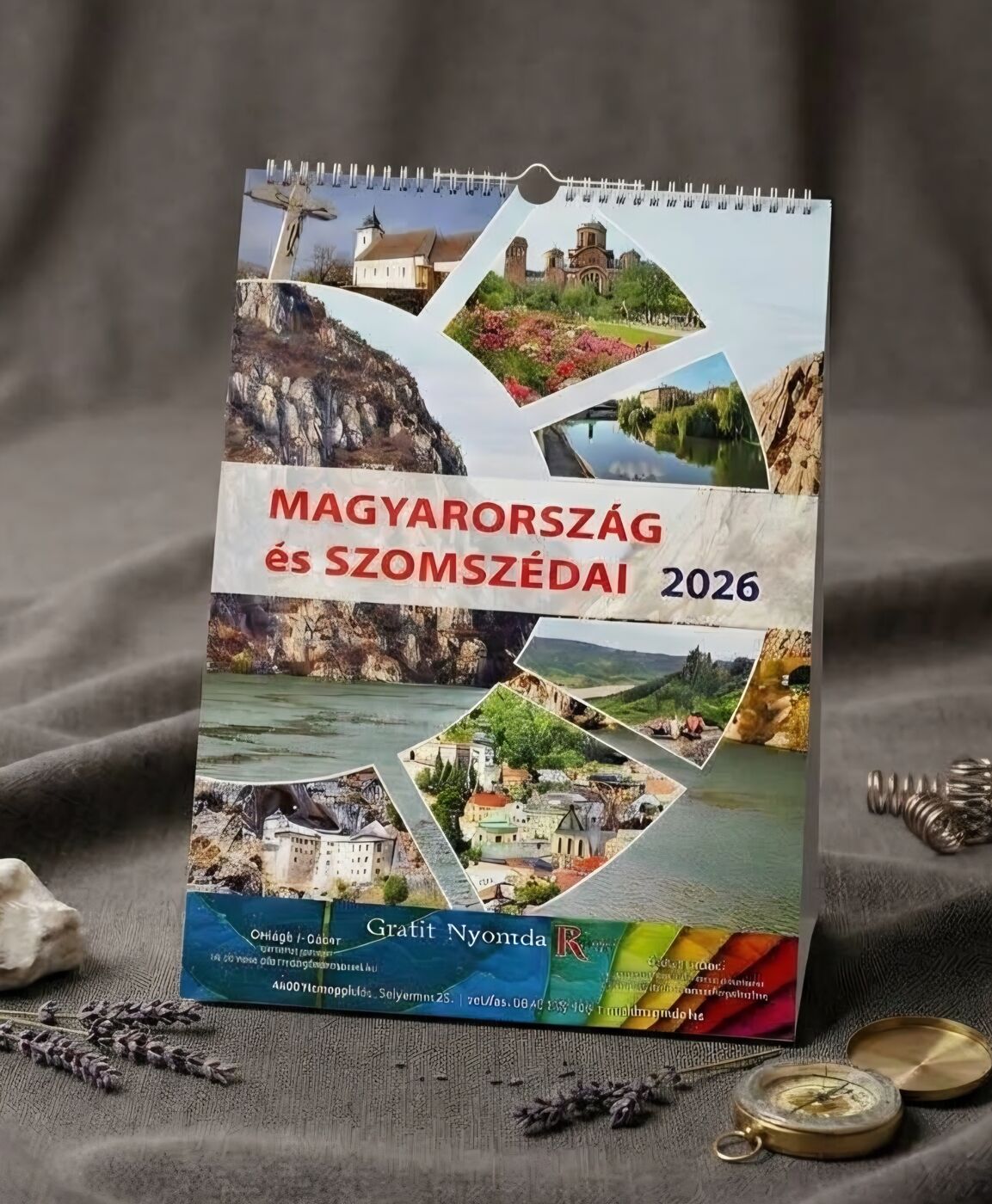 Spirálozott falinaptár perszonalizált hátlappal