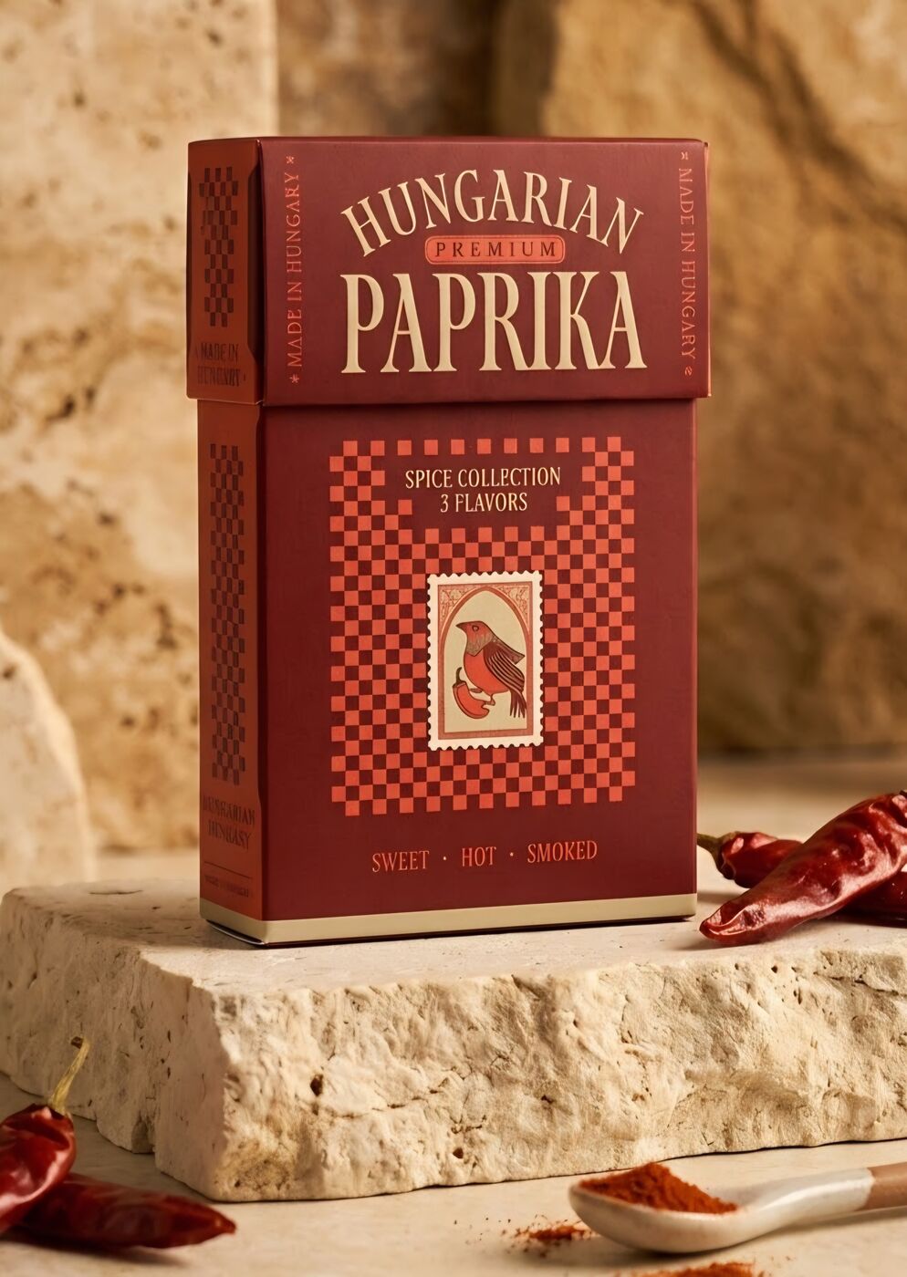 Prémium paprikadoboz, stancolt, ragasztott